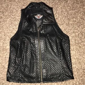 Harley Davidson sheer leather vest